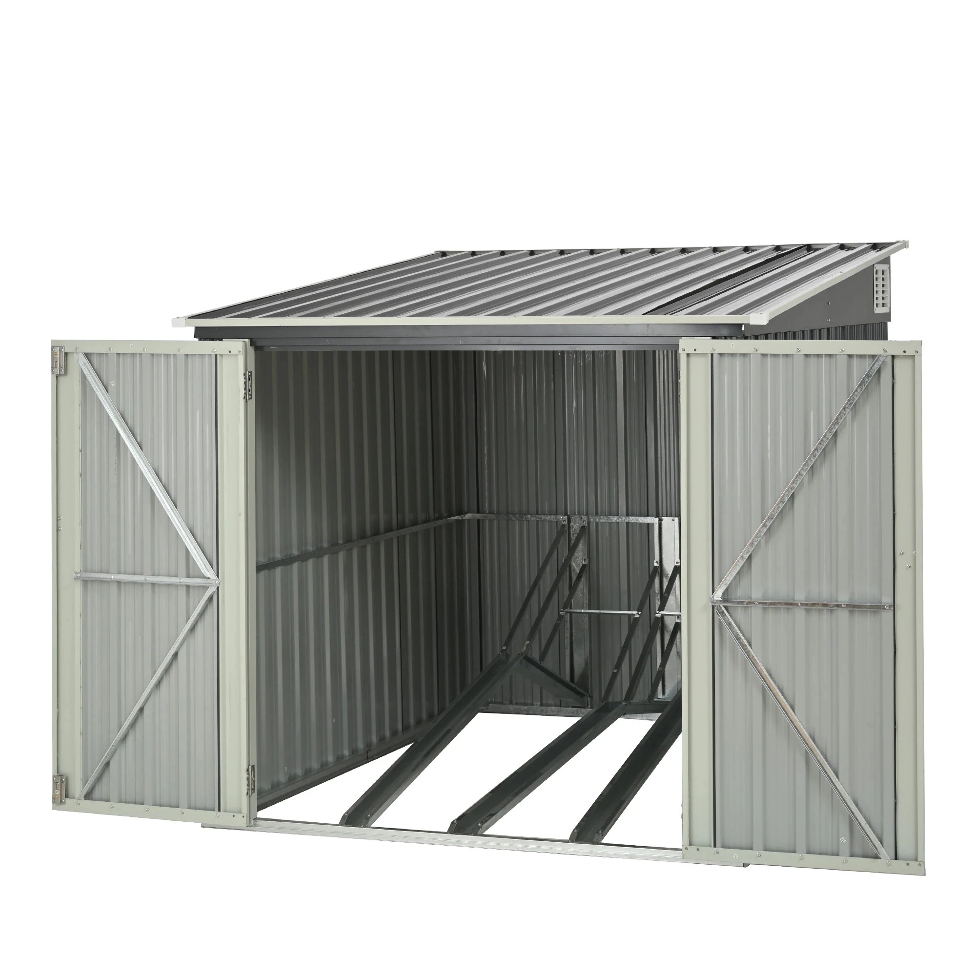 【国内出荷-送.料.無.料】【スタンド搭載】自転車倉庫3台用物置屋外屋外物置防さび施錠可能戸外収納庫スチール大型収納庫防水ドアスチール物置屋外収納ガーデニング庭新作【グレー】