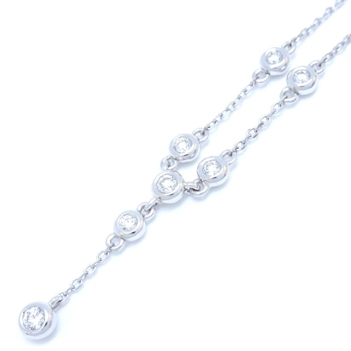 ダイヤモンド ネックレス Y字デザイン ダイヤモンド0.22ct K18WG ホワイトゴールド/292901【中古】