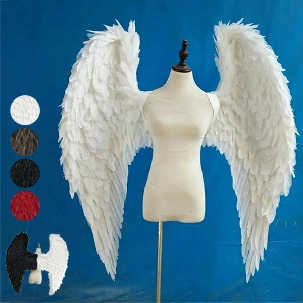 【カラー指定可能】天使 羽 コスプレ 道具翼 wing ウイング ホワイト 125cm 天使みたい 妖精 悪魔 造型可 ファッションショー パーティーグッズ 撮影 ステージ道具 イベント 文化祭 コ