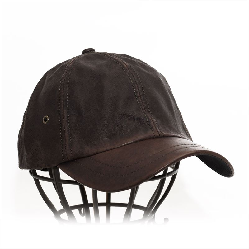 レザーキャップ 帽子 本革 6 Panel Washed Relaxed ブラウン PWL-R-O-BRN USA テキサス