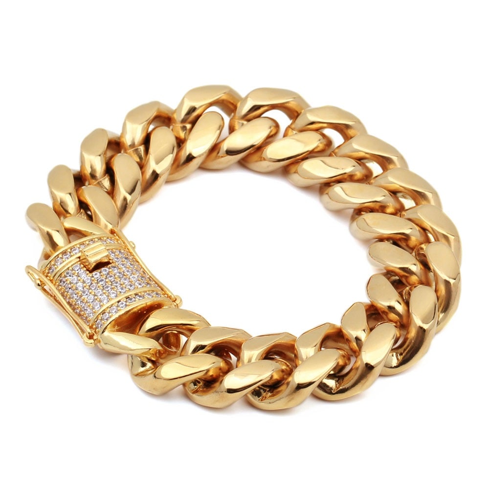 ステンレス18K喜平ブレスレット18mm [b146-g-18mm]