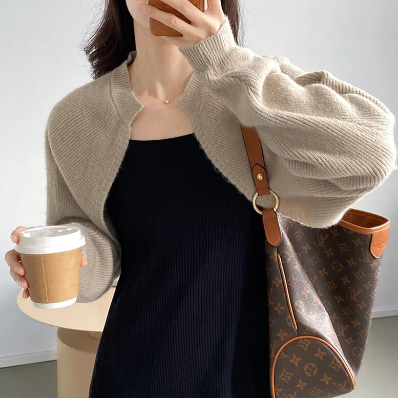 3color レディース ショートボレロカーディガン カーディガン トップス ニットカーディガン