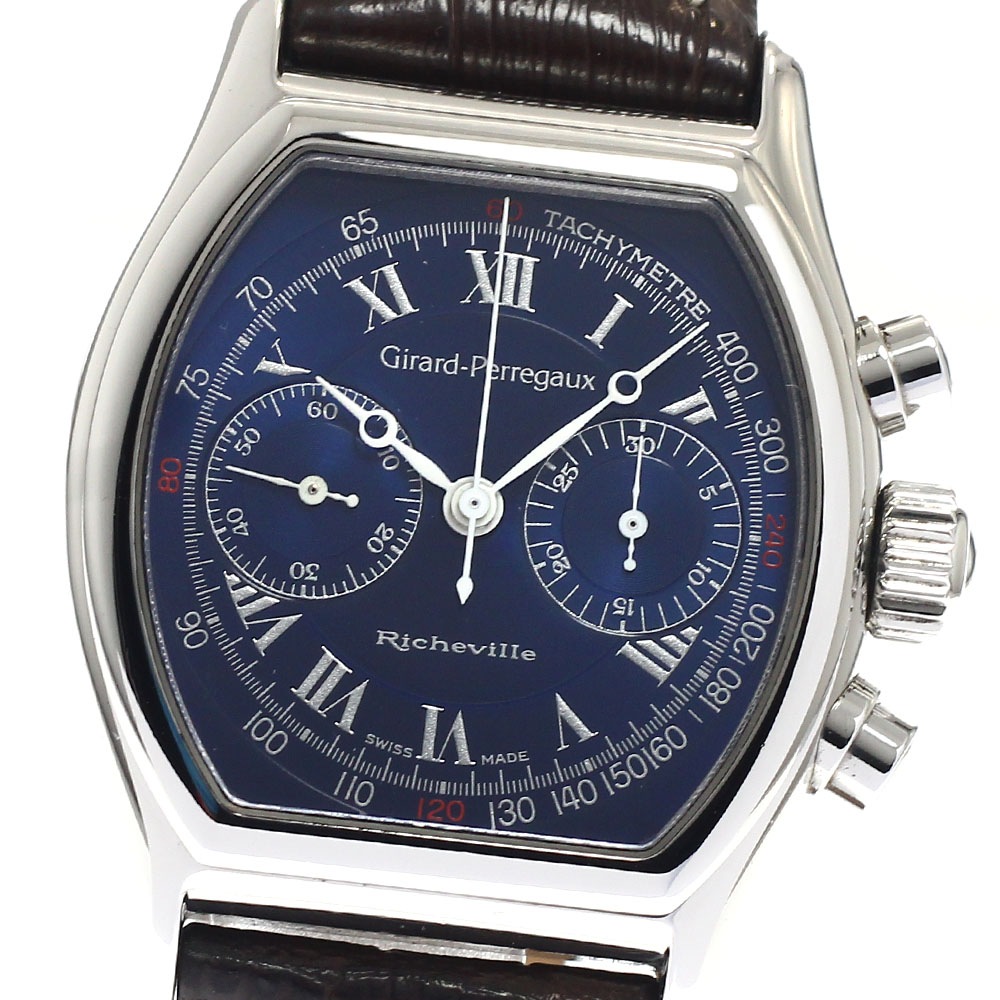 ジラール・ペルゴ GIRARD PERREGAUX 2710 リシュビル クロノグラフ 手巻き メンズ 保証書付き_957647【中古】