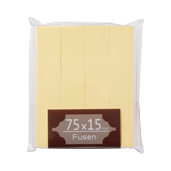 （まとめ） TANOSEE ふせん 75x15mm クリーム 1パック（4冊） [x30セット]