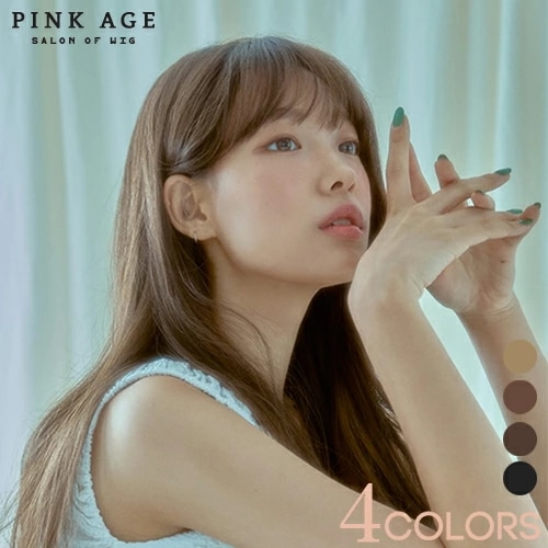 手植えフルウィッグ) シースルーバング ルーズCカールパーマ (モースト原糸)