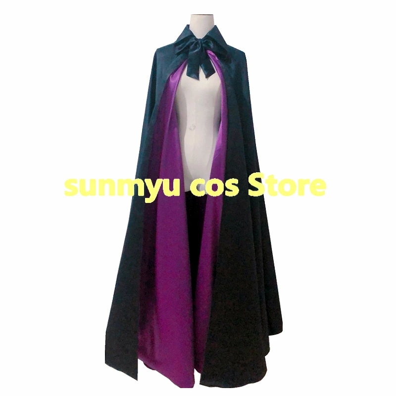 2層サテンマント　全円マント ドラキュラマント　黒いマント　紫 コスプレ衣装 色変更自由　ハロウィン　オーダーメイド　オーダーサイズ