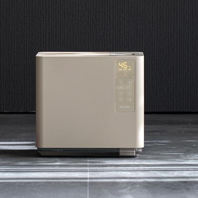 モダンデコ 気化式加湿器 ハイブリット 上部給水 大容量 14畳 (グレージュ)