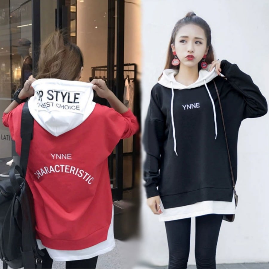 トップス スウェット フーディー ドッキング フェイクレイヤード フード付き フリース 裏起毛 厚手 キュート かわいい かっこいい クール メンズライク マニッシュ ボーイッシュ ストリート