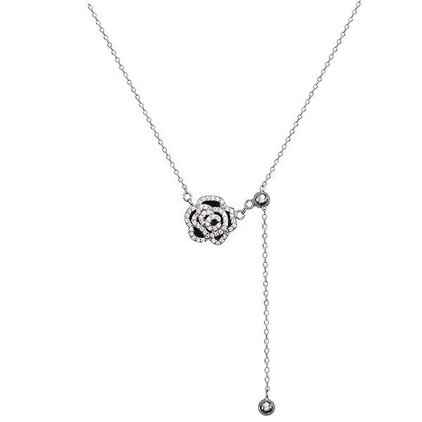 薔薇 バラ フラワー ネックレス シルバー999 レディース ペンダント ピュアシルバー 誕生日 クリスマス プレゼント アクセサリー