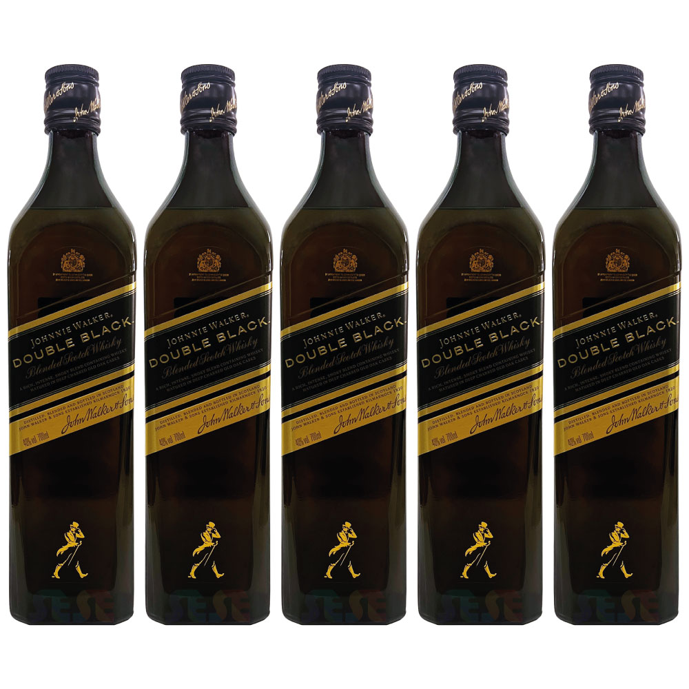 [正規品] ジョニーウォーカー ダブルブラック 5本セット 700ml / スコットランド ブレンデッドスコッチウイスキー Johnnie Walker Double Black