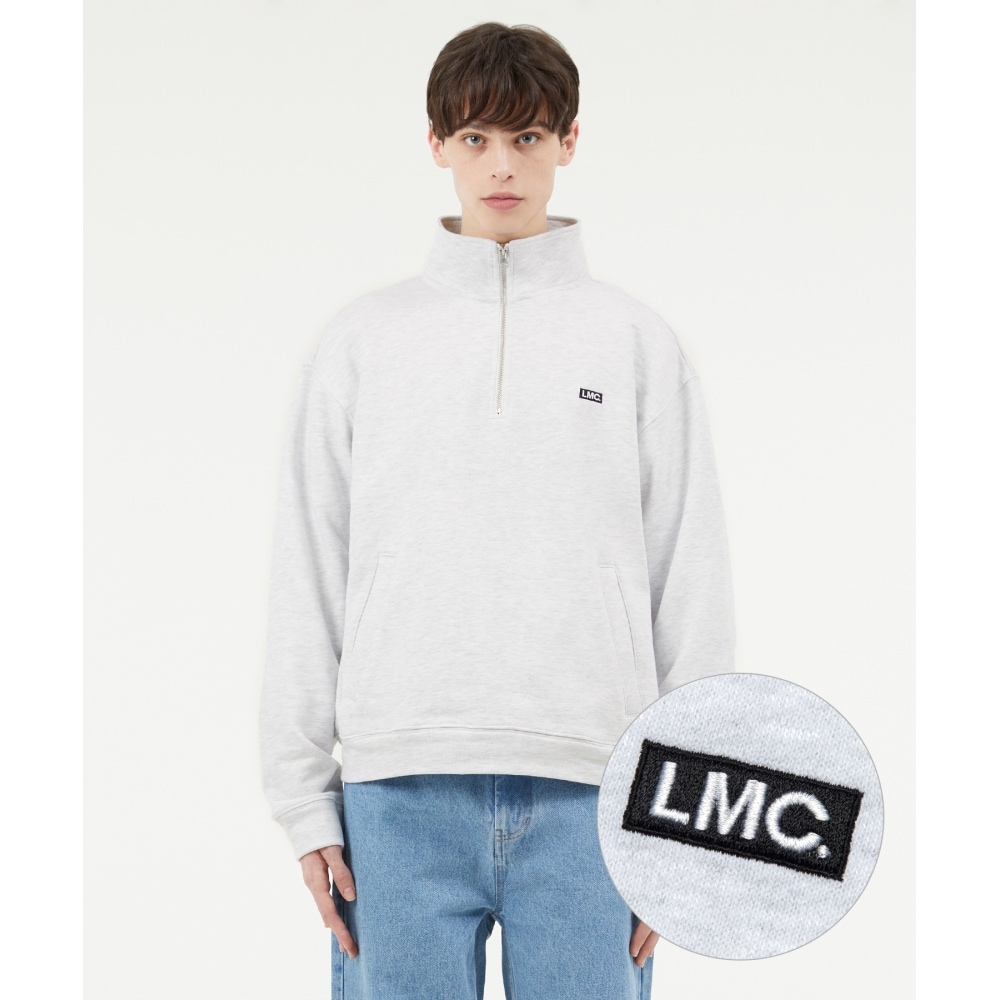 LMC ボックス クォータージップ スウェットシャツ ライトヘザーグレー