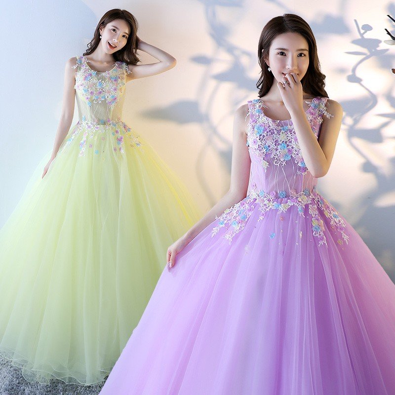 カラードレス 演奏会 安い ロングドレス コンサート パーティードレス ウェディングカラードレス 二