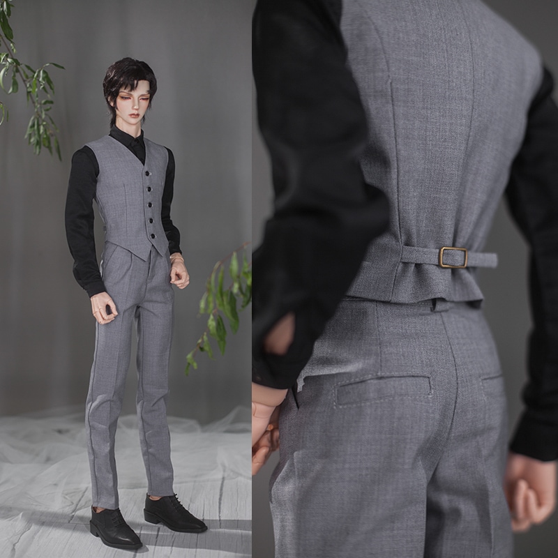 BJDドール服 ライトグレーベスト ズボン SD17/70cm/ID75/80cmサイズ球体関節人形用衣装 5,000円