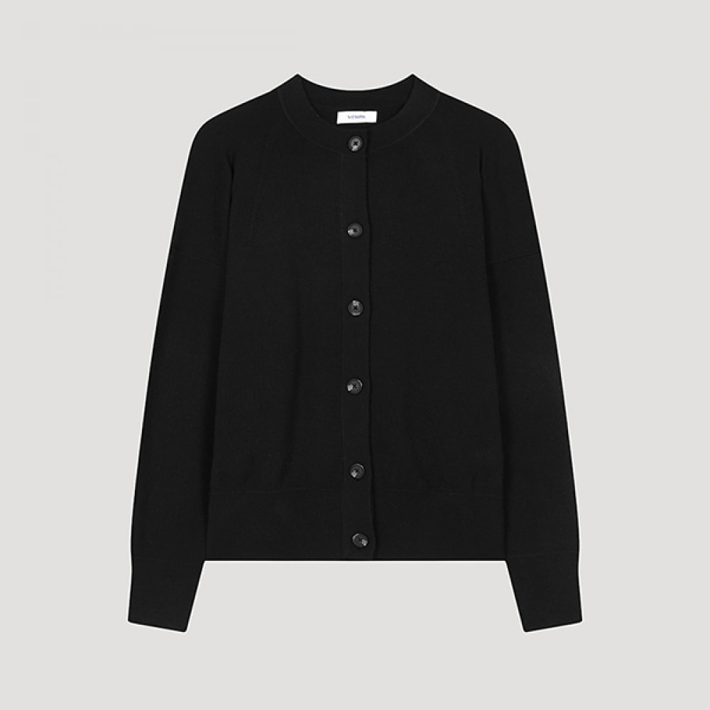 (シーズミス) ウールブレンドルーズフィットカーディガン_SSKCDO32520_BK