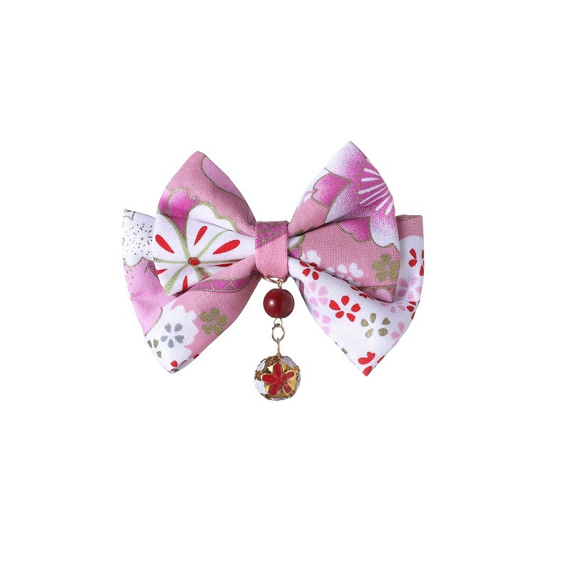 【1点ご購入 で10点プレゼントいたします】ヘアピン二次元リボンサイドクリップストールヘアピントップ金布リボン服飾鈴アクセサリー