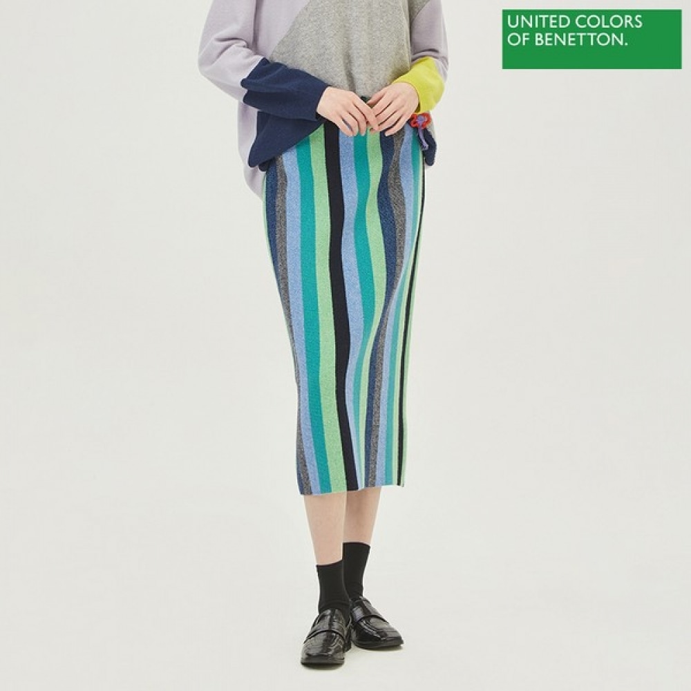 (ベネトン) ベネトンマルチカラーストライプニットスカート BASK04311_NY