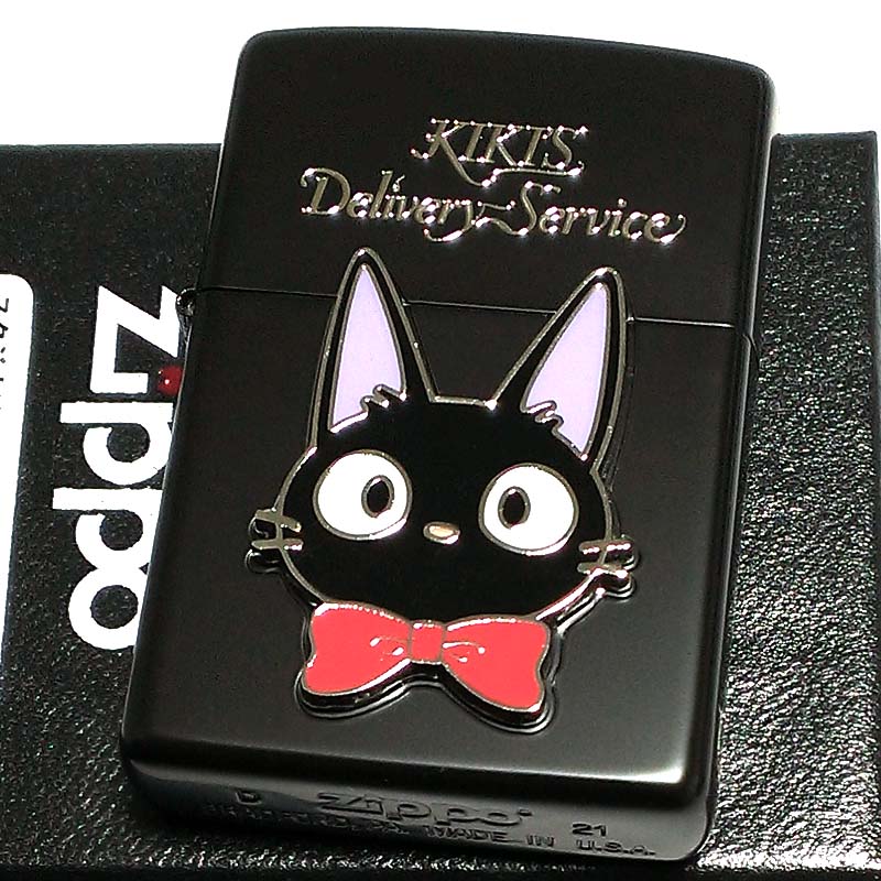 ジッポ アニメ かわいい スタジオジブリ ZIPPO ライター 魔女の宅急便 ジジ メタル マットブラック 猫 可愛い ネコ 銀差し キャラクター レディース メンズ 女性 ギフト プレゼント