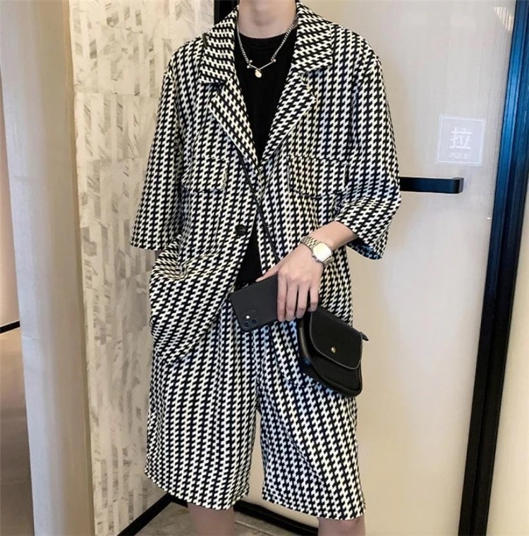 【送料無料】改心率がめて高い 通勤する 軽熟風 ハンサム メンズウェア 七分袖 スーツ コート ゆったりする 五分丈パンツ セット 気質 百掛け ファッション 5,561円