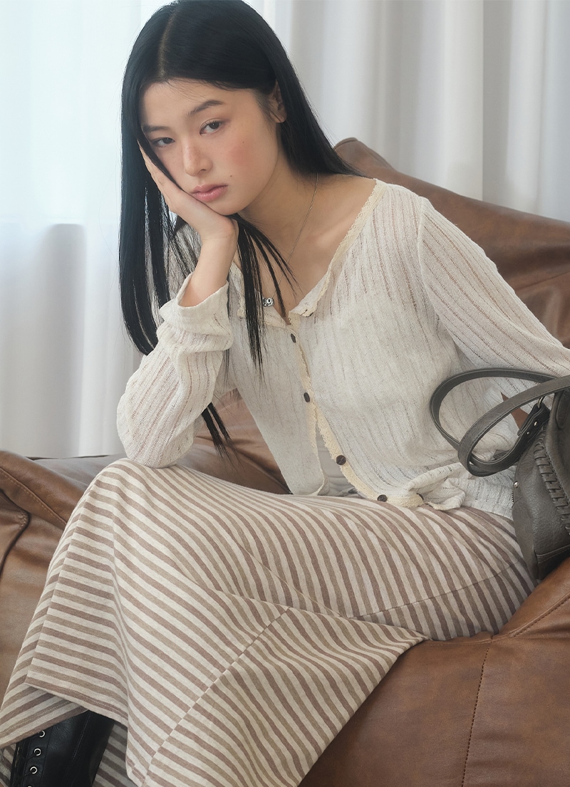 【AS"ON】 ROTA VINTAGE CARDIGAN / IVORY 正規品