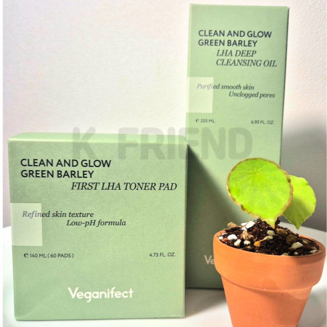 [2種セット構成] クリーン＆グロージーンズLHA毛穴ディープクレンジングオイル205ml1個 + クリーンアンドグロー 青麦 ファースト LHA トナー パッド