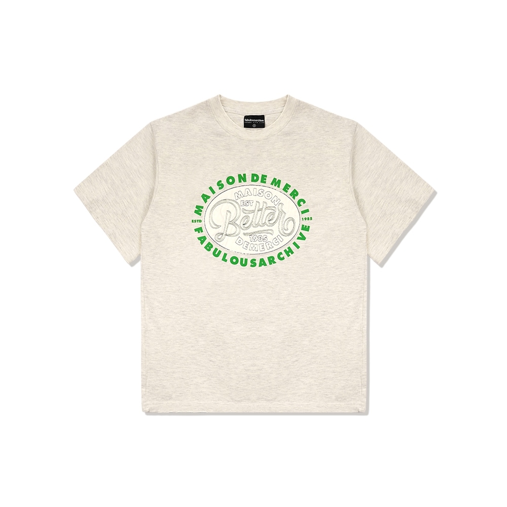 ファビュラスアーカイブユニセックスロゴサークルパッチクルーネック Tシャツオートミール (FCC2TS432M) 5,094円