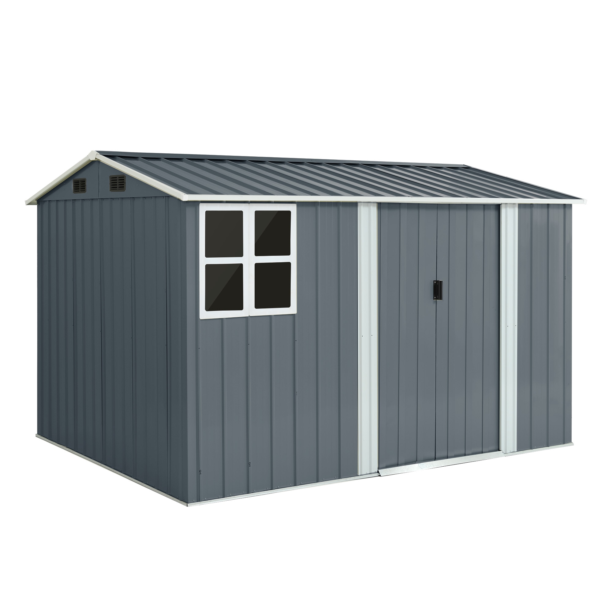 【国内発送&送・料・無・料】物置屋外スチール倉庫 防さび 床材補強フレーム付き 幅290*奥行き232*高195 戸外収納庫 物置き 大型 収納庫 おしゃれ 屋外物置 ベランダ 防水 ドア 屋外収納