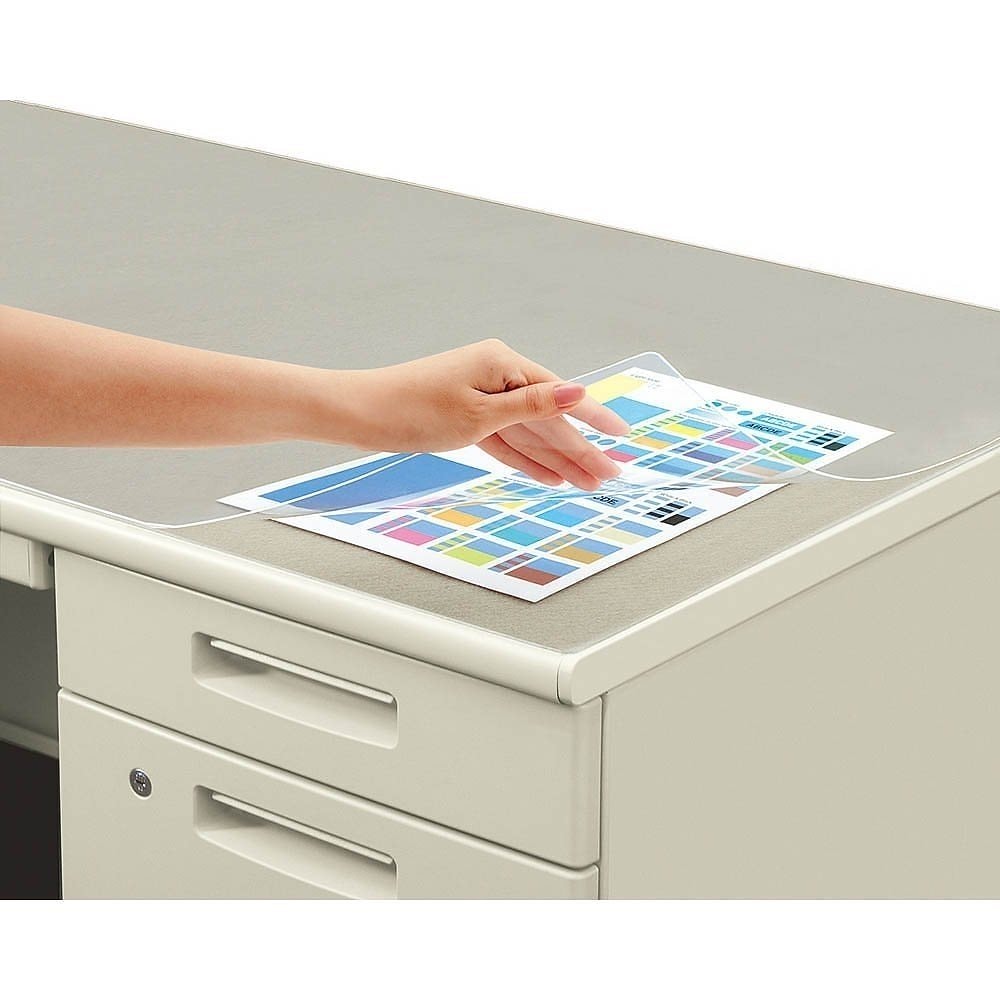 （まとめ買い）デスクマット 軟質（オレフィン系樹脂） 下敷き付 987x687 マ-1807M [x3]