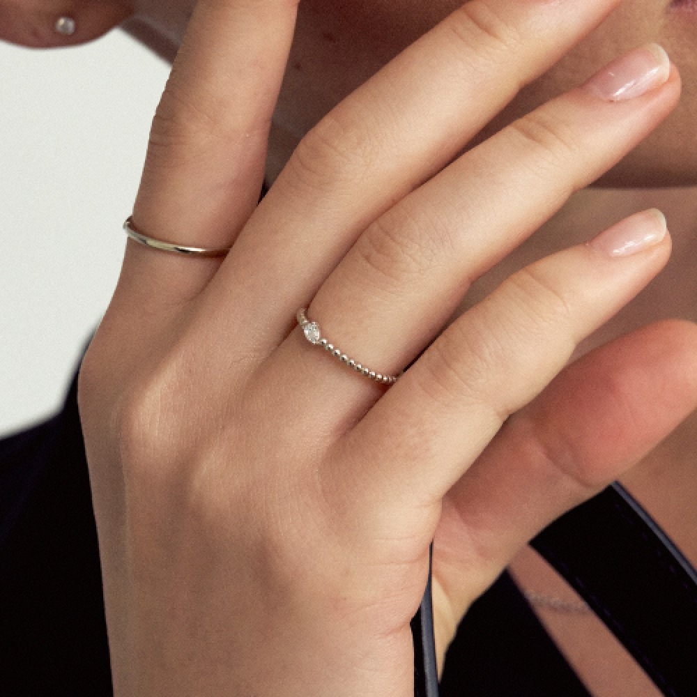 LUNNE 14k ペアーカットダイヤモンドソリティアリング K14ゴールド LCR05