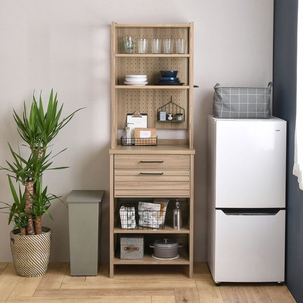 LF180-60HC GN グレーナチュラル LAFIKA(ラフィカ) キッチンラック (ハイタイプ・60cm幅) メーカー直送