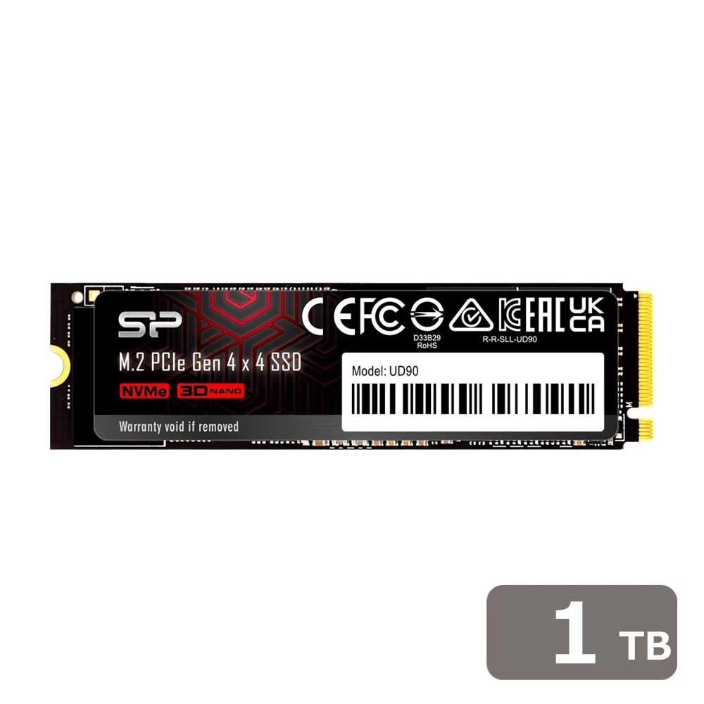 SiliconPower（シリコンパワー） SiliconPower PCIe Gen 4x4 UD90シリーズ M.2 2280 NVMe1.4 内蔵SSD 1TB SP01KGBP44UD900