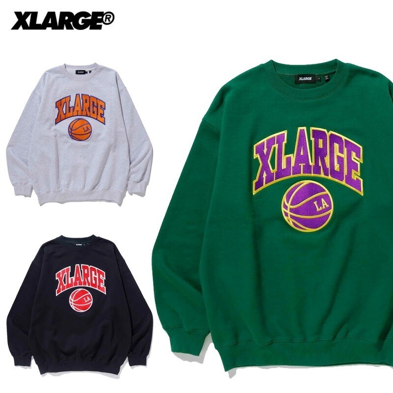 エクストララージ COLLEGE LOGO CREWNECK SWEATクルー スウェット トレーナー メンズ