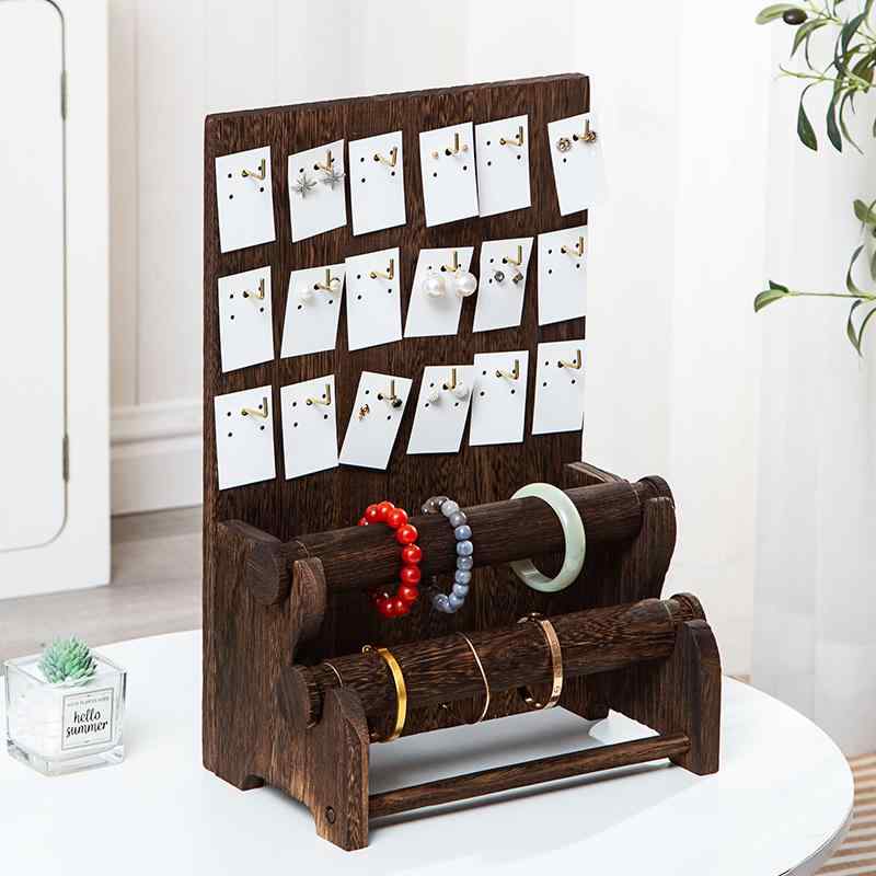 アクセサリースタンド ジュエリー 収納 ラック 無垢材 プレイ ブレスレット ネックレス ペンダント イヤリング