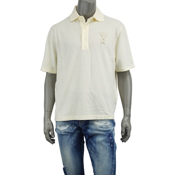 AMI Alexandre Mattiussi アミ アレクサンドロ マテュッシ AMI DE COEUR POLO/クロシェパッチ ポロシャツ/UPL428 JE0221 136