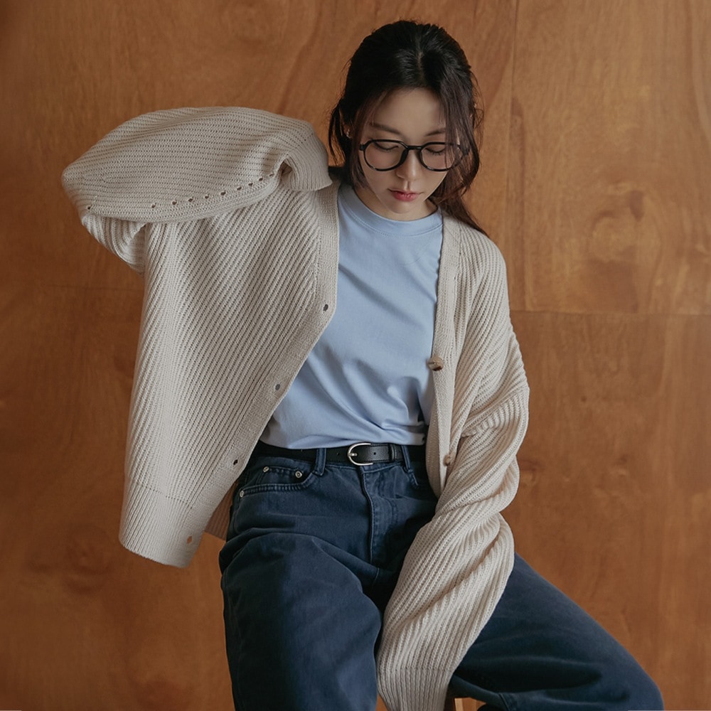 バルーン袖ルーズニットカーディガン 5,398円