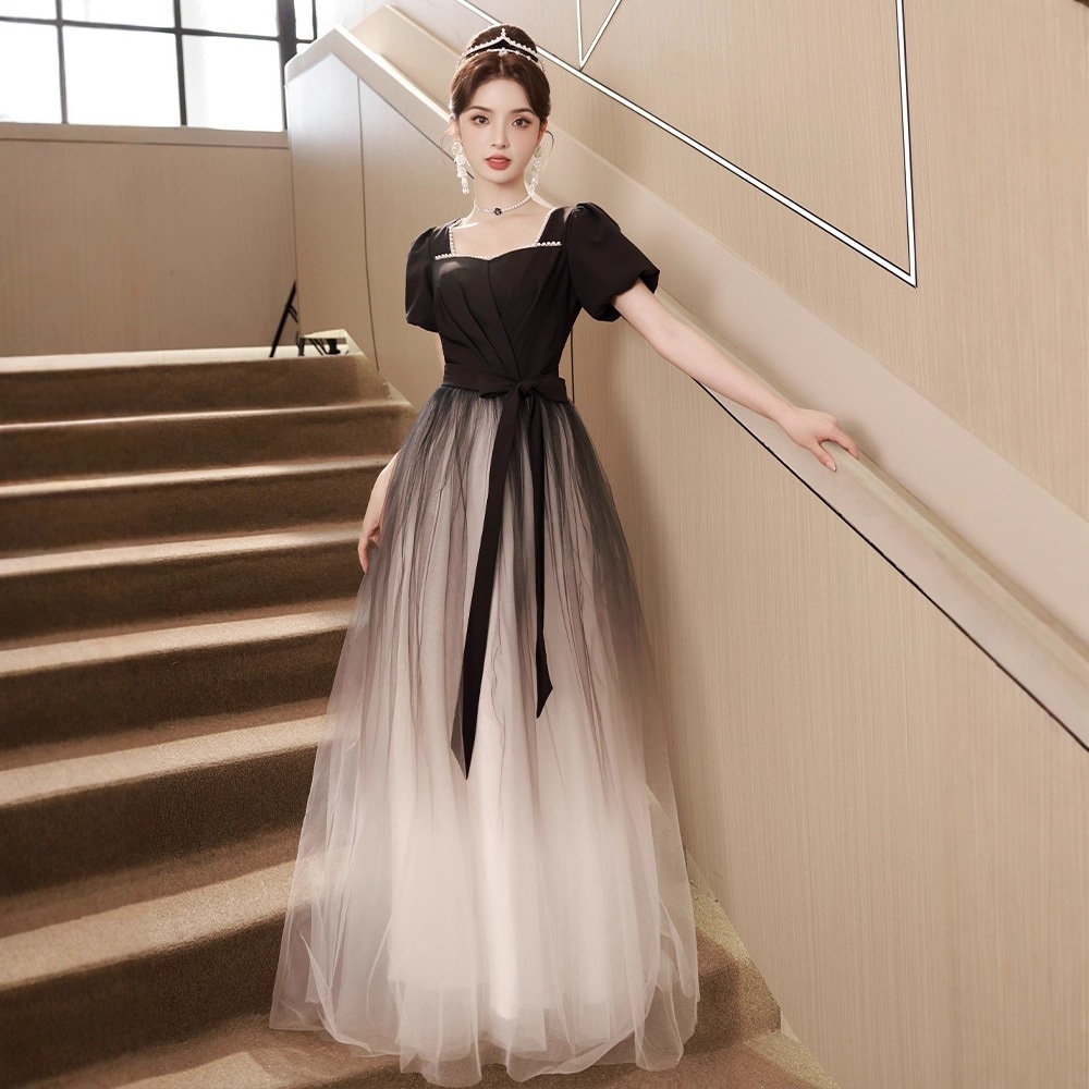 【送.料.無.料.急速発送】ブラック2025日常着られるワンピースドレス 演奏会 ウェディング 発表会 成人式 二次会 お呼ばれ