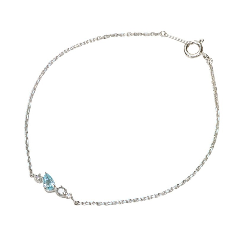 正規紙袋＆箱付 ブレスレット レディース 3月 誕生石 誕生日 ジュエリー アクセサリー 誕生日 アクアマリン シルバー素材 祝い