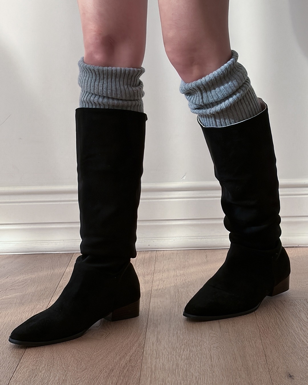 セイレンスエードミドルブーツ韓国ファッション レディース