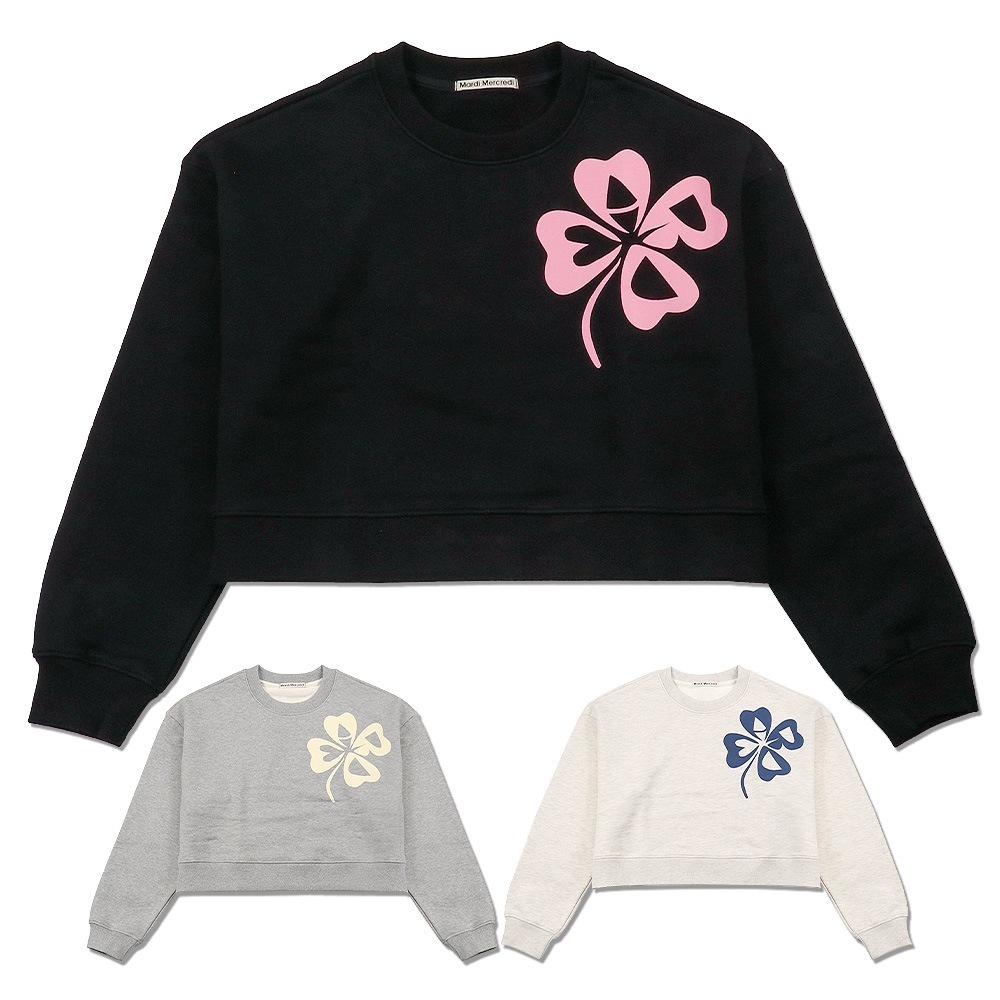 CROPPED SWEATSHIRT CLOVER 長袖 レディース 韓国 ファッション アパレル