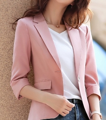 レディース ジャケット テーラードジャケット ミドル丈 7分袖 襟付き ストレート スマート ポケット 大人可愛い きれいめ シンプル カジュアル 上品 おしゃれ かっこいい ラフ クール エレガント