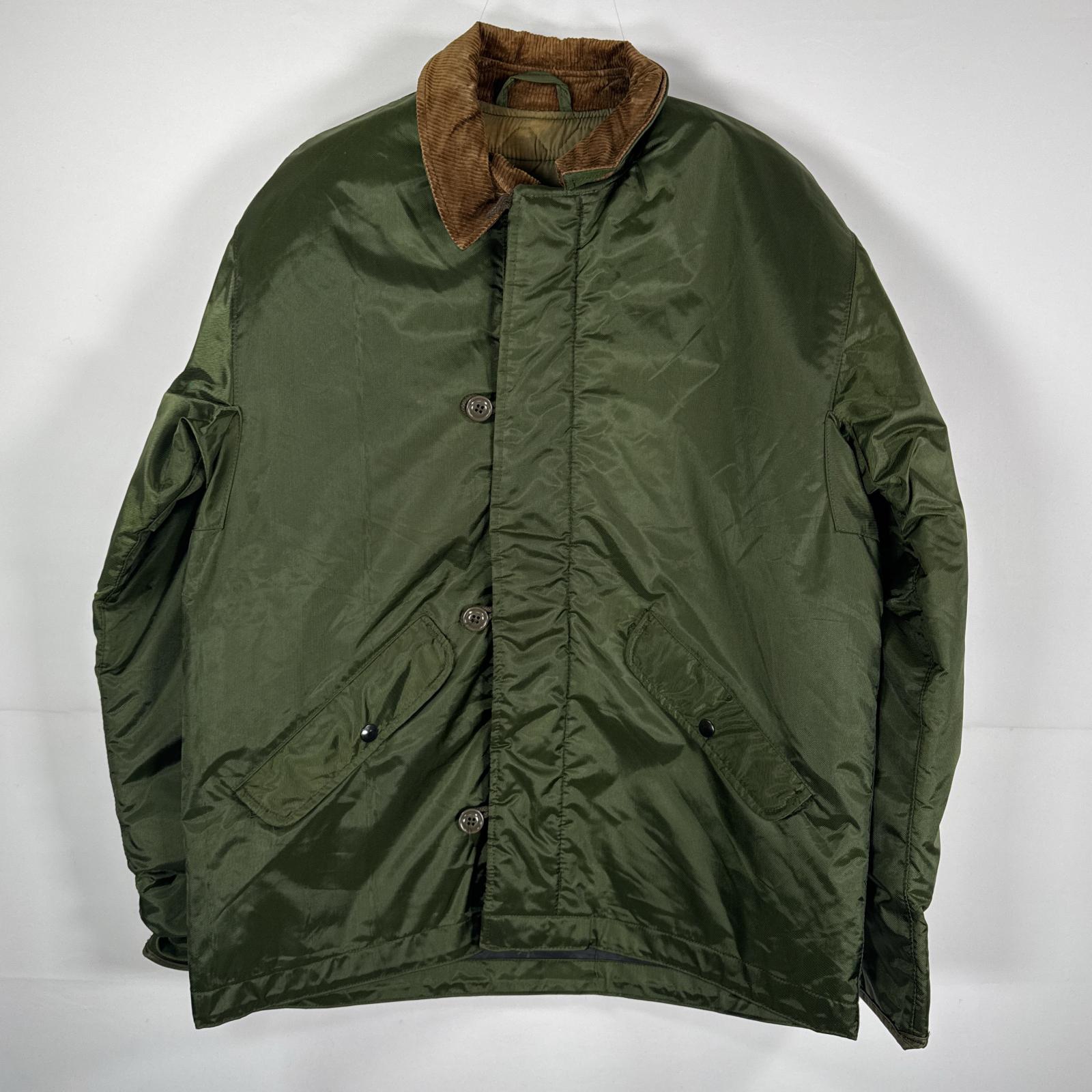 古着 80s/80年代 ヴィンテージ A-1 デッキジャケット 米軍 ナイロンジャケット オリーブグリーン メンズ