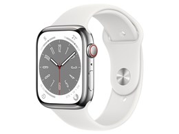 Apple Watch Series 8 GPS+Cellularモデル 45mm MNKE3J/A [シルバーステンレススチールケース/ホワイトスポーツバンド]