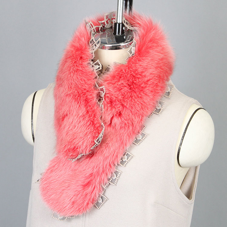 フォックス ファー マフラー ピンク レース飾り 送料無料 レディース ギフト プレゼント