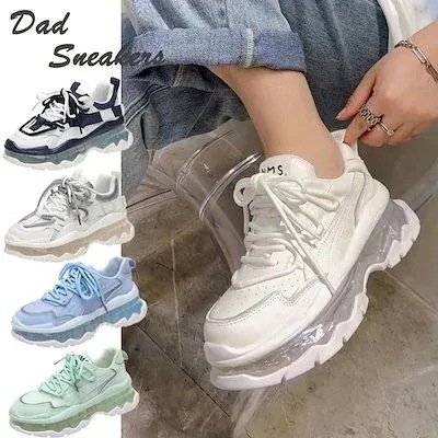 厚底スニーカー 美脚 ボリュームソール スニーカー レディース スニーカー ダッドシューズ クリアソール 2026新作限定 厚底