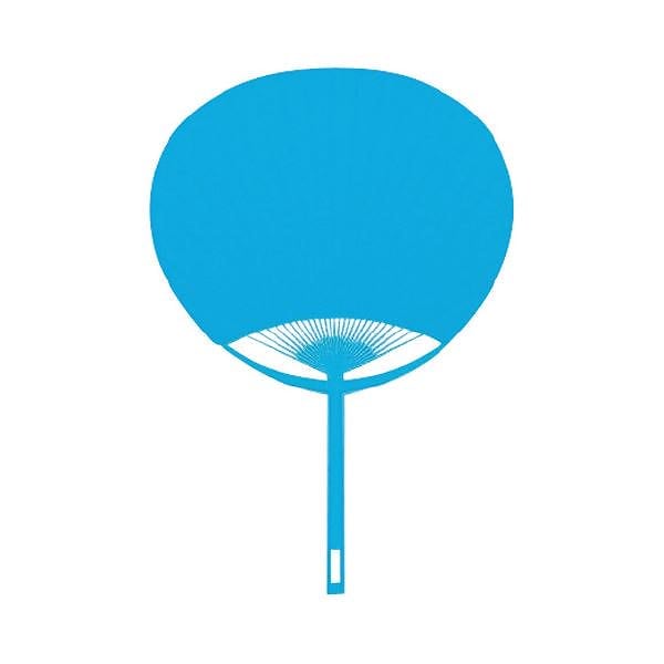 （まとめ）うちわ無地 10本組 ライトブルー ベ3004[x5セット]