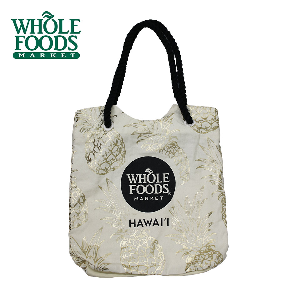 ハワイ直輸入　WHOLE　FOODS　MARKET　ホールフーズ　トートバッグ　エコバッグ　サブバッグ　オーガニック　ハワイアン雑貨　パイナップル 9,200円