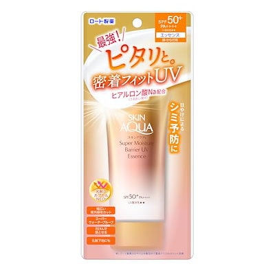 他サイト： スキンアクア(SKIN AQUA) (SKIN AQUA) スーパーモイスチャーバリアUVエッセンス 70g (ヒアルロン酸配合密着フィットUVSPF50+・PA++++ 水に強いスーパーウォータの商品画像