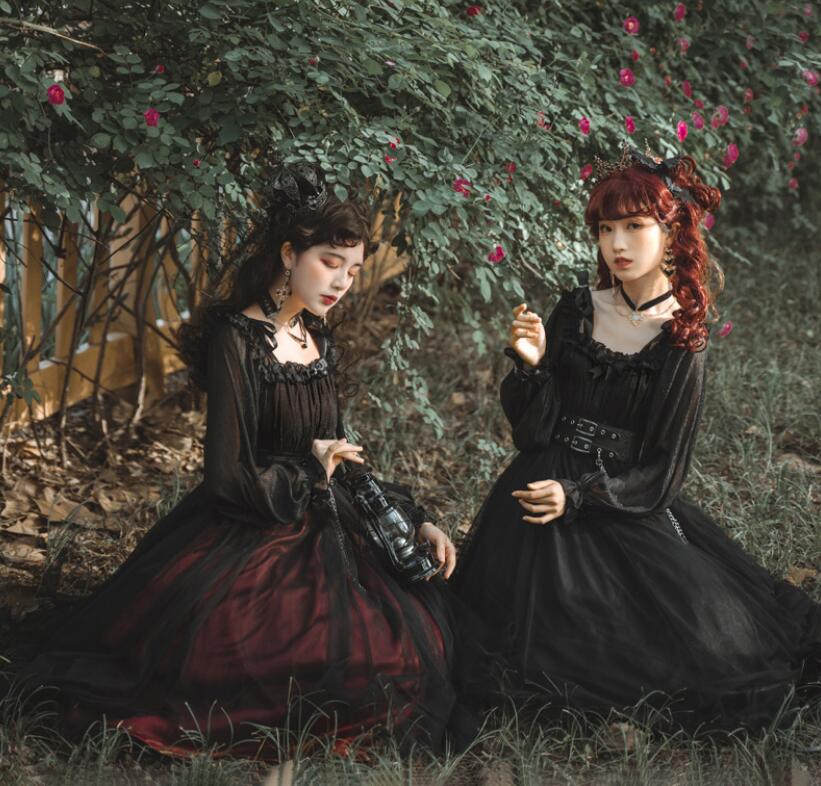 豪華ロリータワンピース　ロリータコスプレ衣装　メイド洋服　レトロ　ベルト　ゴスロリ　姫様 魔女　二次元ロリータドレス　普段着　ゴスロリ 日系Lolita コスプレ メイド服 Lolita 仮装 変装