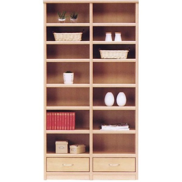 オープンラック/オープンシェルフ 幅97cm 木製(天然木) 棚板/引き出し収納付き 日本製 ナチュラル Glacso2グラッソ2 完成品 開梱設置 36,010円