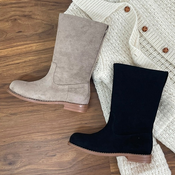 ショートブーツ ミドルブーツ フラット レディース ぺたんこ ペタンコ 黒 ブラック ベージュ 歩きやすい 痛くない カジュアル シンプル 靴 婦人靴 韓国