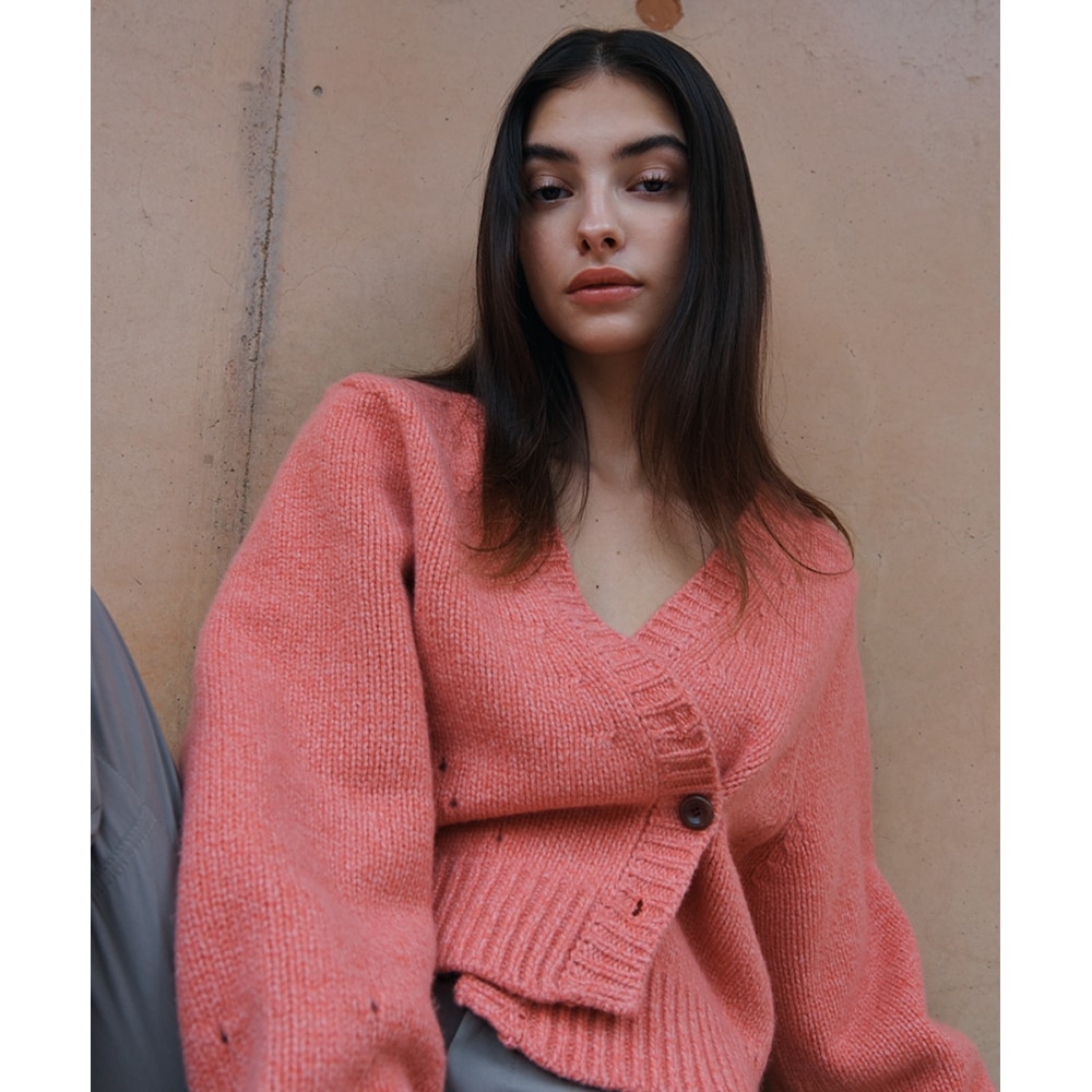 SINOON ミックスカラーソフトカーディガン